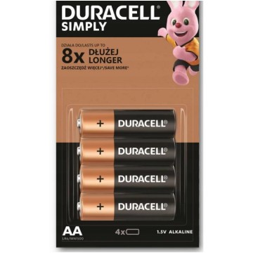 Bateria DURACELL LR6 AA SIMPLY 4 sztuki