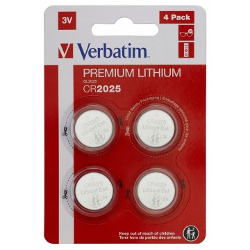 Bateria litowa guzikowa VERBATIM CR2025 3V 4 sztuk