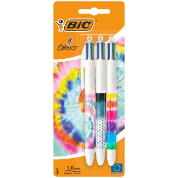 BIC 4 Colours Message Tie Dye Długopis 3 sztuki