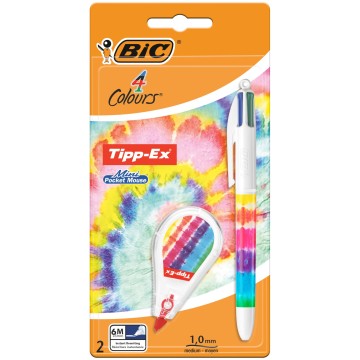 BIC 4 Colours Tie Dye BP+ MPM Corr. Blister 1+1szt