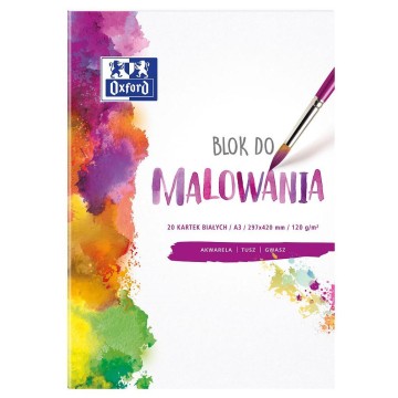 Blok do malowania OXFORD A3 120g biały 20k