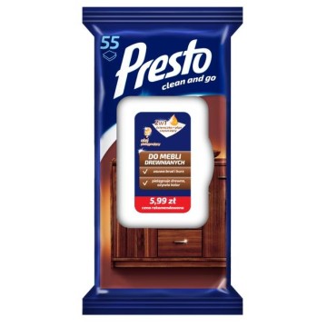 Chusteczki PRESTO do mebli 55szt