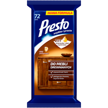Chusteczki PRESTO do mebli 72szt