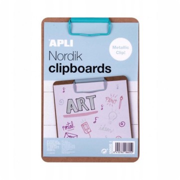 Clipboard drewniany APLI NORDIK A5 klips niebieski