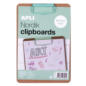 Clipboard drewniany APLI NORDIK A5 klips zielony