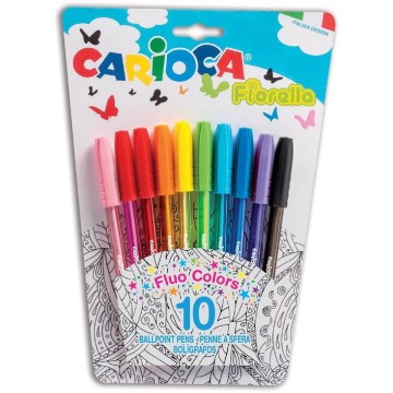Długopis CARIOCA FIORELLA FLUO COLORS 10 sztuk