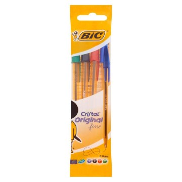 Długopisy BIC CRISTAL FINE 0,8 mm 4kol.