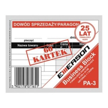 Dowód sprzedaży PARAGON A7 EMERSON PA-3