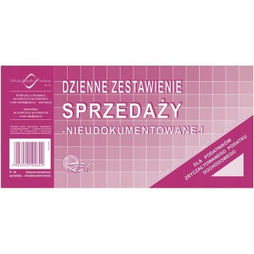 Dzienne zestawienie sprzedaży M&P 1/3 A4