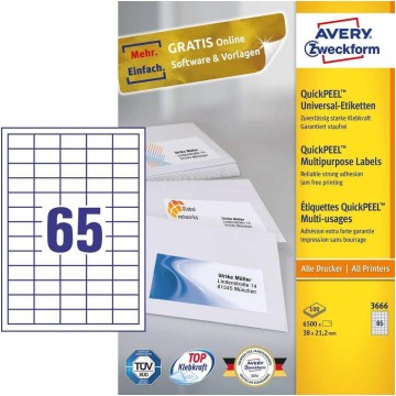 Etykiety samoprzyl. A4 AVERY 38x21,2