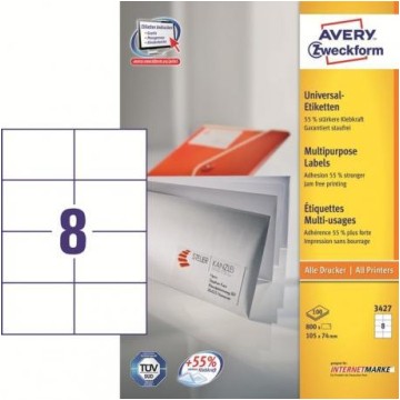 Etykiety samoprzylepne A4 AVERY 105x74