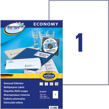 Etykiety uniwersalne AVERY ECONOMY 210x297mm