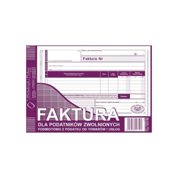 Faktura dla podatników zwolnionych z podatku M&P