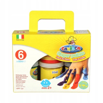 Farba CARIOCA tempera do malowania palcami 6x 80ml