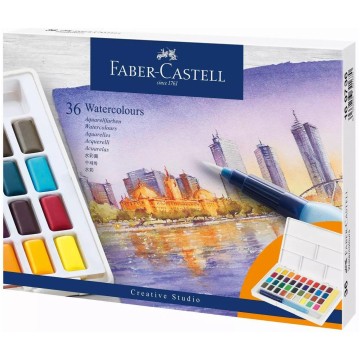 Farby akwarelowe FABER-CASTELL w kostkach 36 szt.