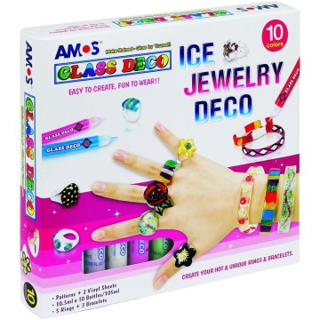 Farby witrażowe AMOS biżuteria 10,5ml x 10 kolorów