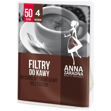 Filtry do kawy ANNA ZARADNA rozmiar 4 50 sztuk