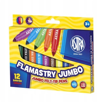 Flamastry ASTRA Jumbo 12 kolorów