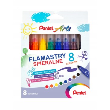 Flamastry spieralne ARTS PENTEL 8 kolorów
