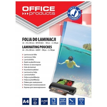 Folia do laminacji OP A4 błyszcząca 2x100mic a100