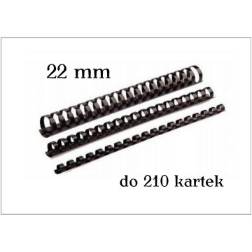 Grzbiety do bindowania ARGO 22mm czarne 50szt
