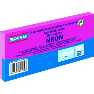 Karteczki DONAU 38x51 mm 3x100k neon różowe
