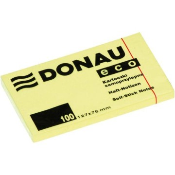 Karteczki DONAU ECO 127x76mm żółte 100 sztuk