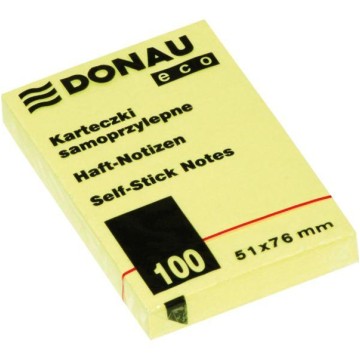 Karteczki DONAU ECO 51x76 mm 100 kartek żółte