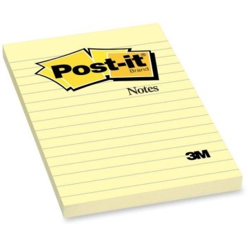 Karteczki POST-IT 102x152 100 kartek żółte w linie