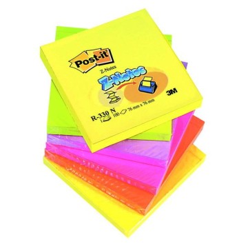 Karteczki POST-IT 76x76 6x100 Notes neon R330-NR