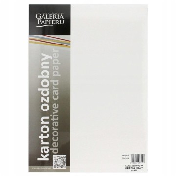 Karton ozdobny KRATKA BIAŁY 240g/m2 20 sztuk