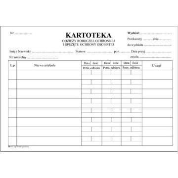 Kartoteka odzieży roboczej i ochronnej A5 DR-513