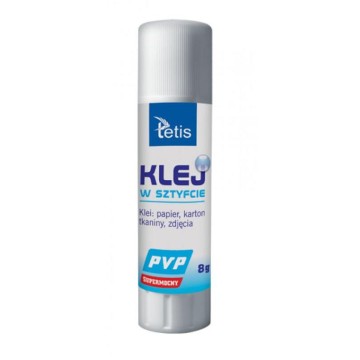Klej w sztyfcie PVP (bezbarwny) 8g TETIS