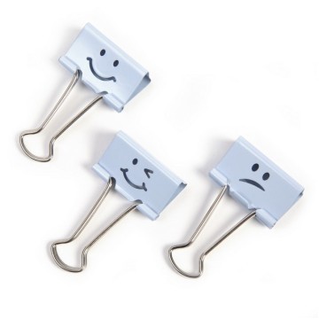 Klipy do akt EMOJI 19mm pudrowe niebieskie 20szt