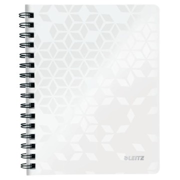 Kołonotatnik LEITZ WOW A5 80 kartek biały metalik