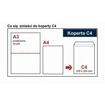Koperta C4 biała HK NCKoperty 250 sztuk 1611