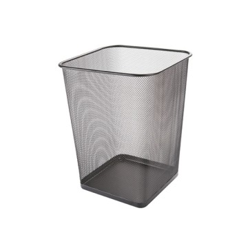 Kosz na śmieci Q-C, siatka, metalowy, 18L, czarny