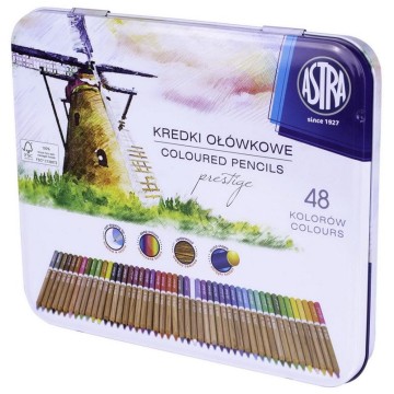 Kredki ołówkowe ASTRA PRESTIGE cedrowe met.pud 48k