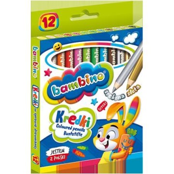 Kredki ołówkowe BAMBINO grube 12 kolorów