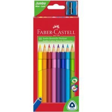 Kredki ołówkowe FABER CASTELL JUMBO 10kol+temperów