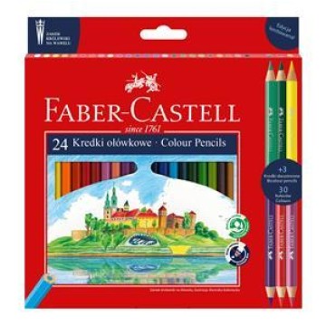 Kredki ołówkowe FABER CASTELL WAWEL 24kol+3kol