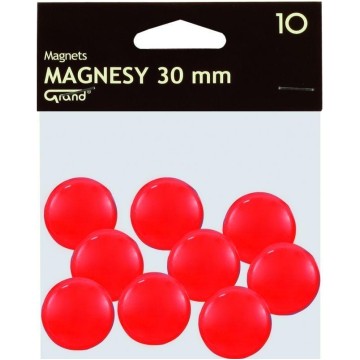 Magnes do tablic 30 mm GRAND czerwony 10 sztuk