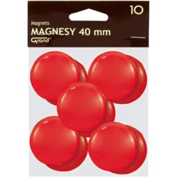 Magnes do tablic 40 mm GRAND czerwony 10 sztuk