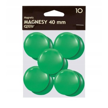 Magnesy do tablic GRAND 40mm zielone 10 sztuk