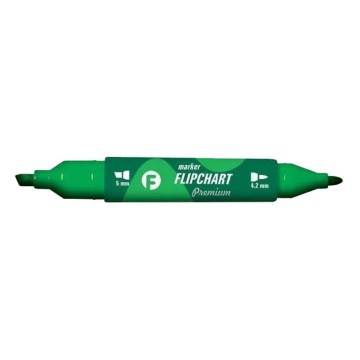 Marker flipchart TETIS dwustronny zielony KM-503