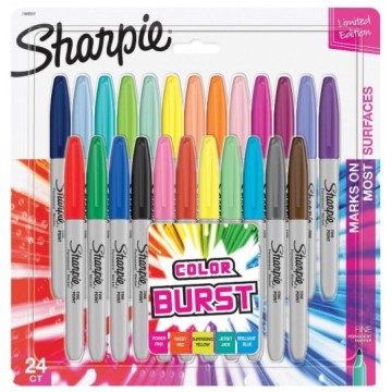 Marker permanentny SHARPIE FINE COLOR BURST 24 kol