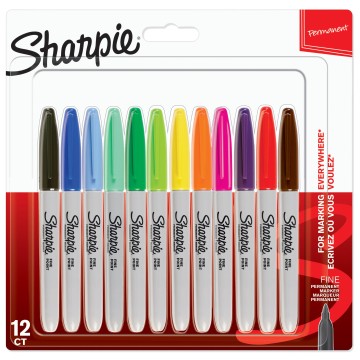 Marker permanentny SHARPIE FINE zestaw 12 kolorów