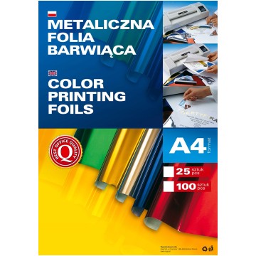 Metaliczna folia barwiąca A4 srebrna ARGO 25 sztuk