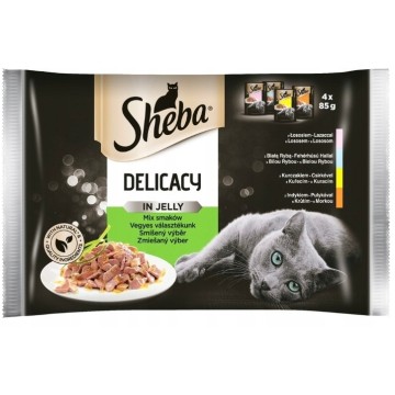 Mokra karma dla kota SHEBA DELICACY ZIELONY 4x85g