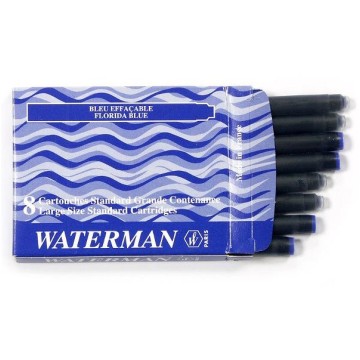 Naboje do piór WATERMAN niebiesko-czarne 8 sztuk